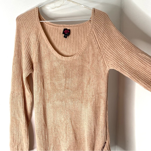 bebe Nude Rose Knit Zipper Sweater - Picture 2 of 6